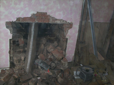 Preparing the chimney flue liner